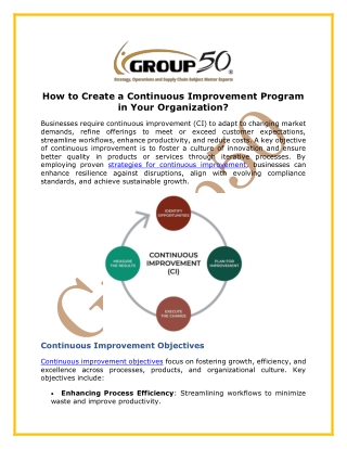 How to Create a Continuous Improvement Program in Your Organization