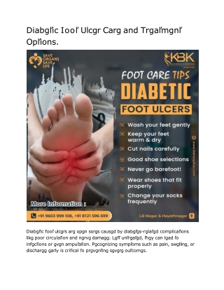 Diabetic Foot Ulcer Care and Treatment Options