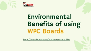 Environmental Benefits of using WPC Boards