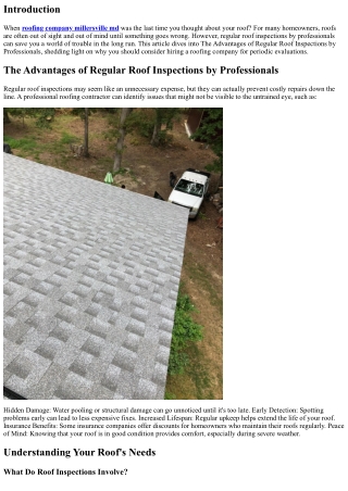 The Advantages of Regular Roof Inspections by Professionals