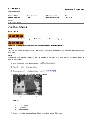 Volvo EC160D L EC160DL Excavator Service Repair Manual Instant Download