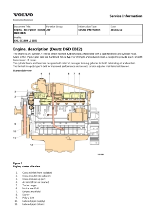 Volvo EC180B LC EC180BLC Excavator Service Repair Manual Instant Download