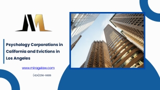 Psychology Corporations in California and Evictions in Los Angeles