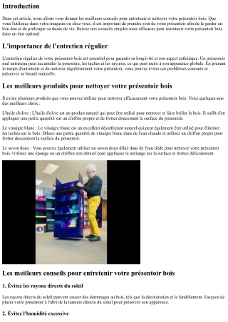 Les meilleurs conseils pour entretenir et nettoyer votre présentoir bois