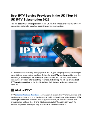 Best IPTV Service Providers in the UK _ Top 10 UK IPTV Subscription 2025