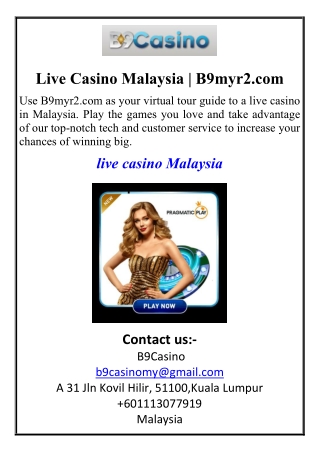 Live Casino Malaysia  B9myr2.com