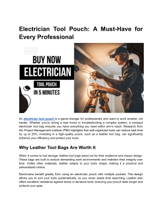 Electrician Tool Pouch_ A Must-Have for Every Professional