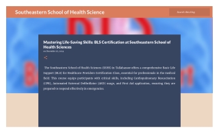 BLS Certification at Southeastern School of Health Sciences