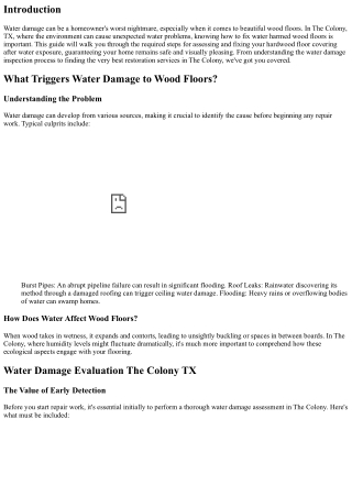 How to Fix Water Damaged Wood Floors in The Colony TX