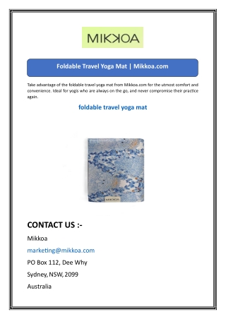 Foldable Travel Yoga Mat  Mikkoa