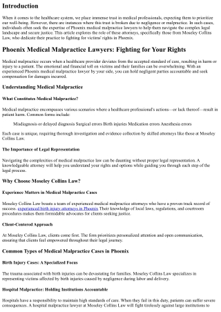Phoenix Medical Malpractice Lawyers: Fighting for Your Rights