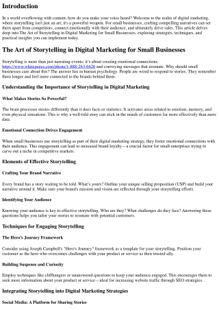 The Art of Storytelling in Digital Marketing for Small Businesses