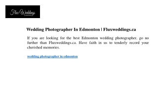 Wedding Photographer In Edmonton  Fluxweddings.ca