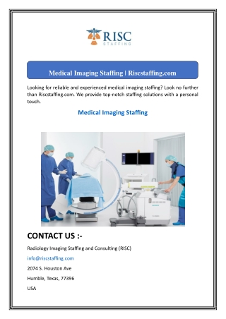 Medical Imaging Staffing  Riscstaffing