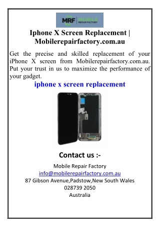 Iphone X Screen Replacement Mobilerepairfactory.com.au