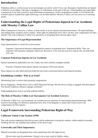 Understanding the Legal Rights of Pedestrians Injured in Car Accidents with Mose