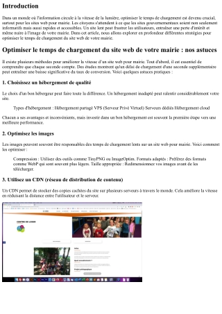 Optimiser le temps de chargement du site web de votre mairie : nos astuces