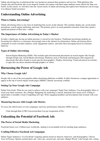 Harnessing the Power of Online Advertising to Boost Your Brand Awareness