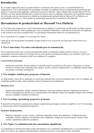 Herramientas de productividad en Microsoft Viva Platform