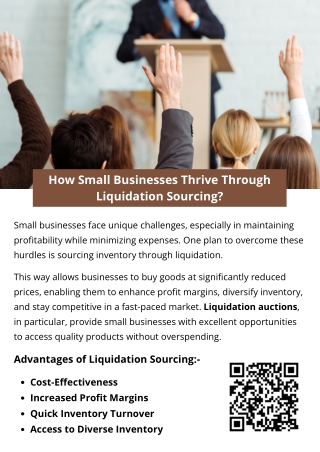 How Small Businesses Thrive Through Liquidation Sourcing?