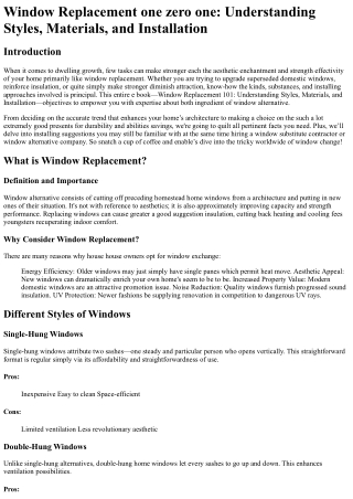 Window Replacement 101one hundred and onea hundred and oneone zero one Understan