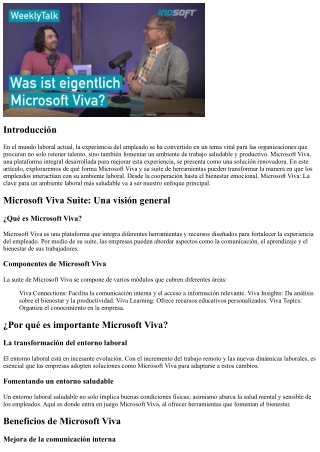 Microsoft Viva: La clave para un ambiente laboral más saludable