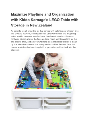 Maximize Playtime and Organization with Kiddo Karnage’s LEGO Table with Storage in New Zealand