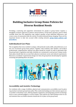 Building Inclusive Group Home Policies for Diverse Resident Needs