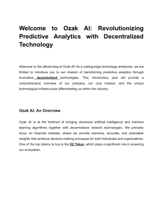 Welcome to Ozak AI_ Revolutionizing Predictive Analytics with Decentralized Technology