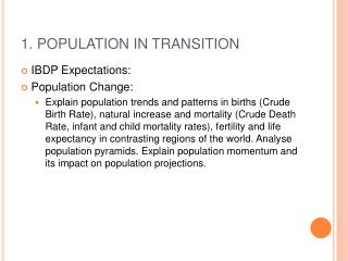1. POPULATION IN TRANSITION