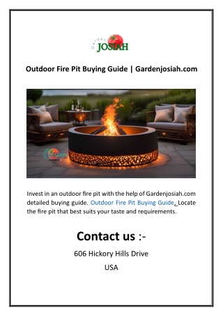 Outdoor Fire Pit Buying Guide | Gardenjosiah.com