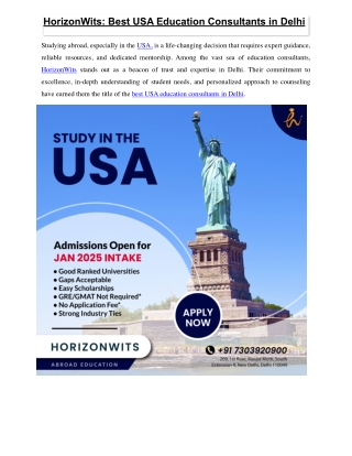 Best USA Education Consultants in Delhi - HorizonWits