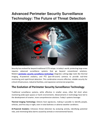 Thermal Radar™: Revolutionizing Perimeter Security Surveillance Technology