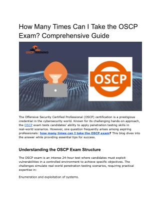 How Many Times Can I Take the OSCP Exam