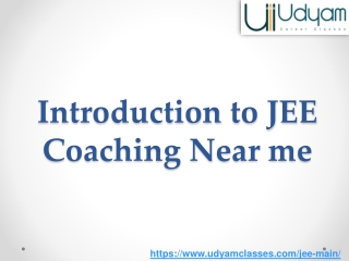 Find the Best JEE Coaching Near You – Udyam Classes