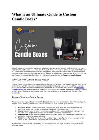 What is an Ultimate Guide to Custom Candle Boxes