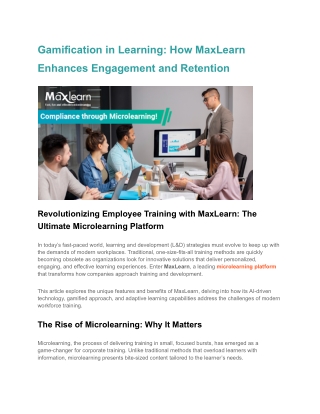 Gamification in Learning_ How MaxLearn Microlearning Enhances Engagement and Retention