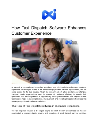 How Taxi Dispatch Software Enhances Customer Experience