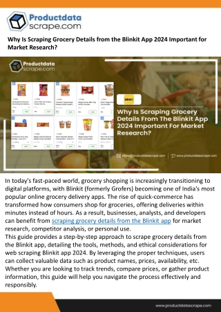 Why Is Scraping Grocery Details from the Blinkit App 2024 Important for Market Research