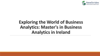 Exploring World of Business Analytics: Master's in Business Analytics in Ireland