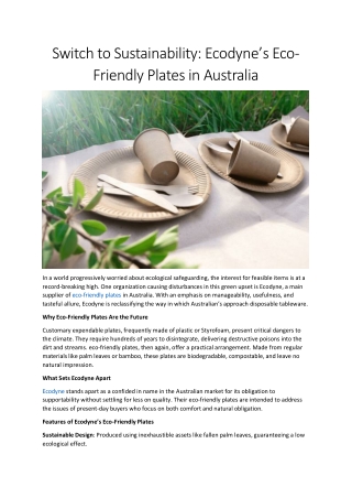 Ecodyne: Sustainable and Stylish Palm Plates
