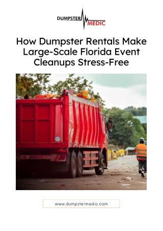 Effortless Event Cleanup in Florida - Discover the Power of Dumpster Rental