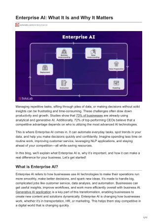 Enterprise AI What It Is and Why It Matters