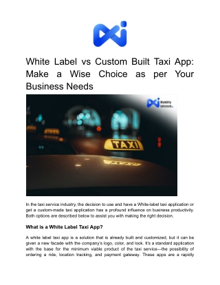 White Label vs Custom Built Taxi App_ Make a Wise Choice as per Your Business Needs (2)