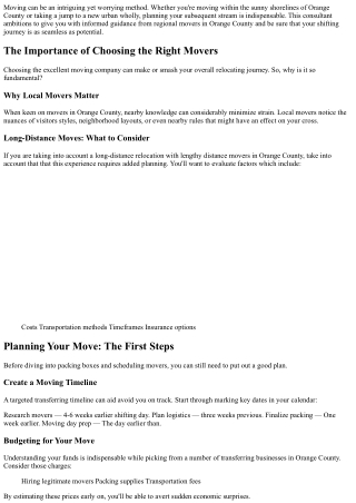 Navigating Your Next Move: Top Tips from Orange County Movers for a Stress-Free