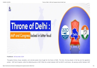 Throne of Delhi _ AAP and Congress locked in bitter feud