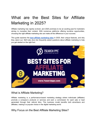 What are the Best Sites for Affiliate Marketing in 2025