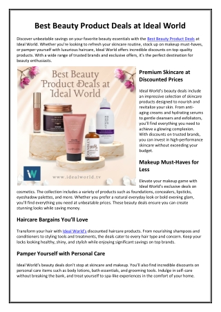 Best Beauty Product Deals at Ideal World