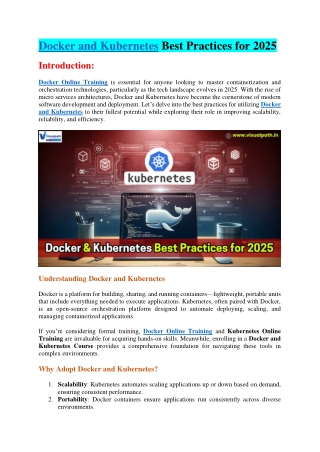 Docker Kubernetes Online - Docker and Kubernetes Course