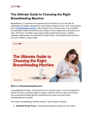 The Ultimate Guide to Choosing the Right Breastfeeding Machine (1)